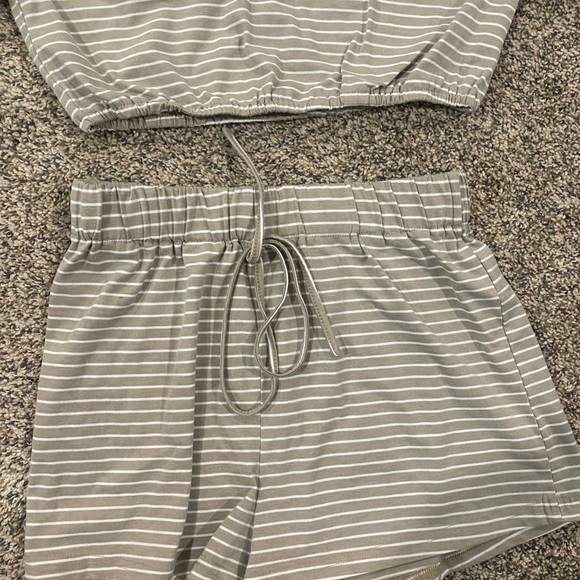 Striped Gray Two-Piece Set - Picture 3 of 4